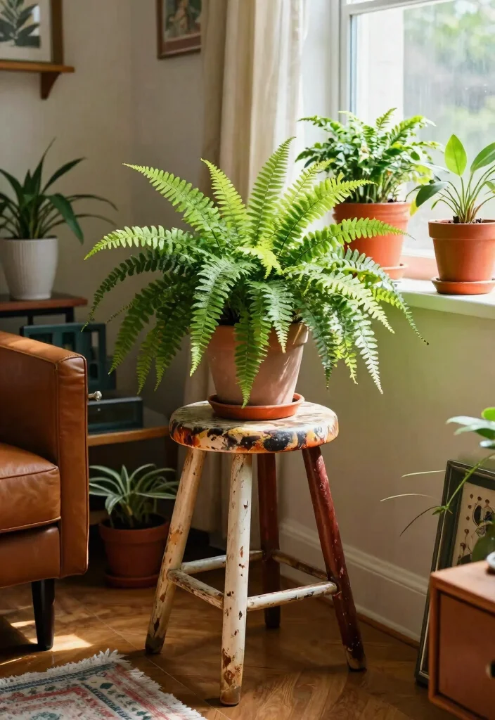 13 Beautiful Inside Plant Stand Ideas for Any Room 8. Repurposed Furniture as Plant Stands 0