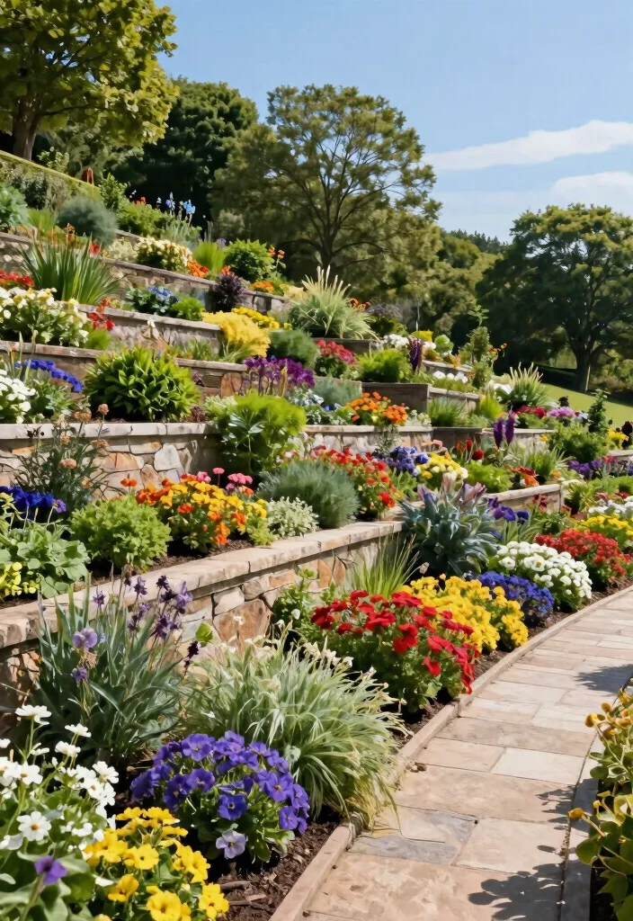 13 Best Outdoor Perennial Planter Ideas for Every Year 4. Terraced Planter Beds 0