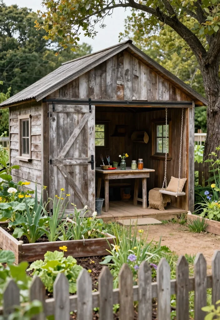 13 Dreamy She Shed Garden Ideas for a Private Sanctuary 2. Rustic Farmhouse Vibes 0