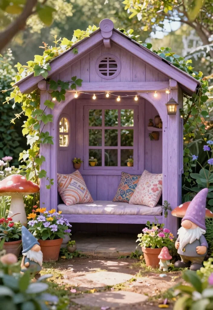 13 Dreamy She Shed Garden Ideas for a Private Sanctuary 3. Whimsical Fairy Garden 0
