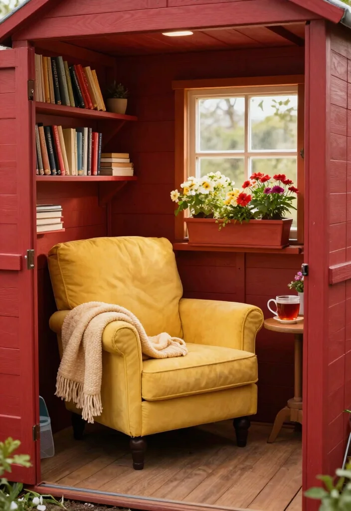 13 Dreamy She Shed Garden Ideas for a Private Sanctuary 5. Cozy Reading Nook 0