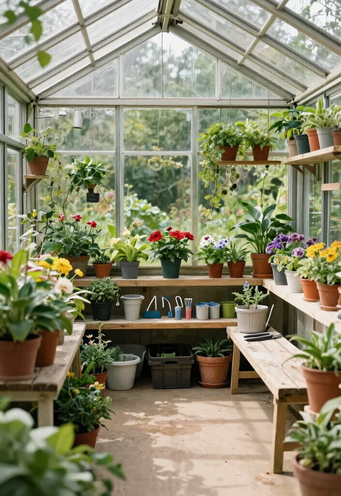 13 Dreamy She Shed Garden Ideas for a Private Sanctuary 8. Charming Garden Greenhouse 0