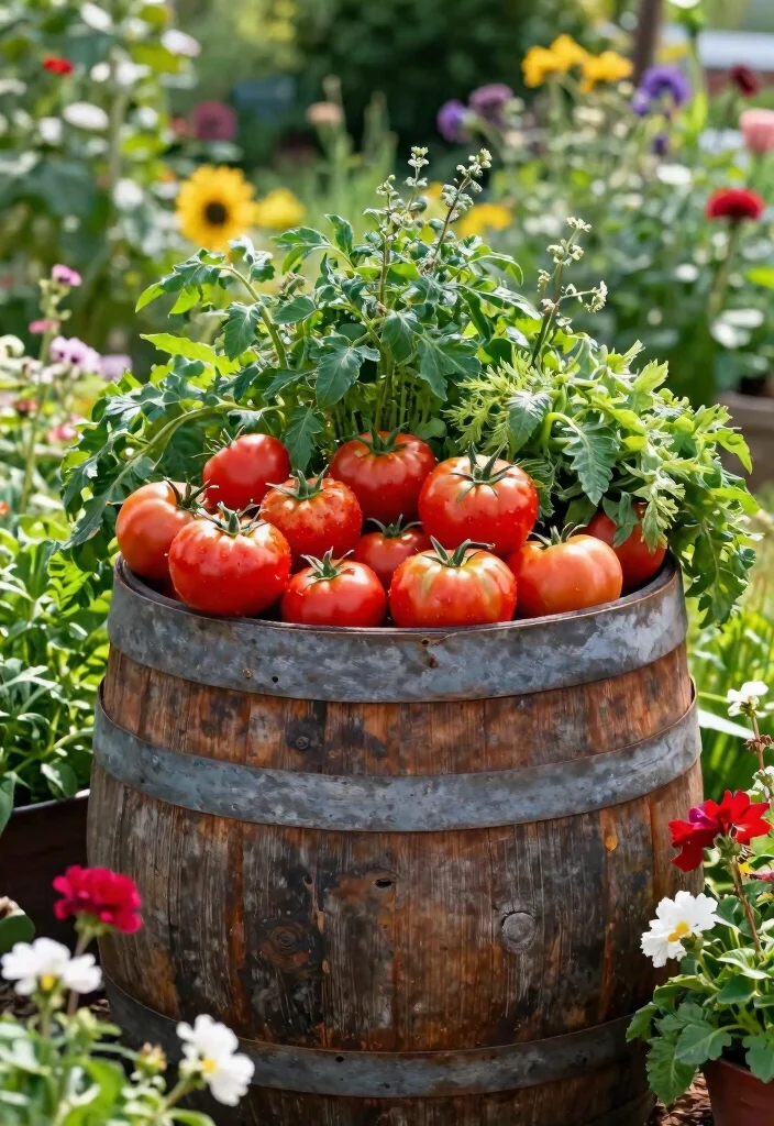 13 Efficient Raised Planter Ideas for Vegetable Gardens 11. Barrel Planters 0