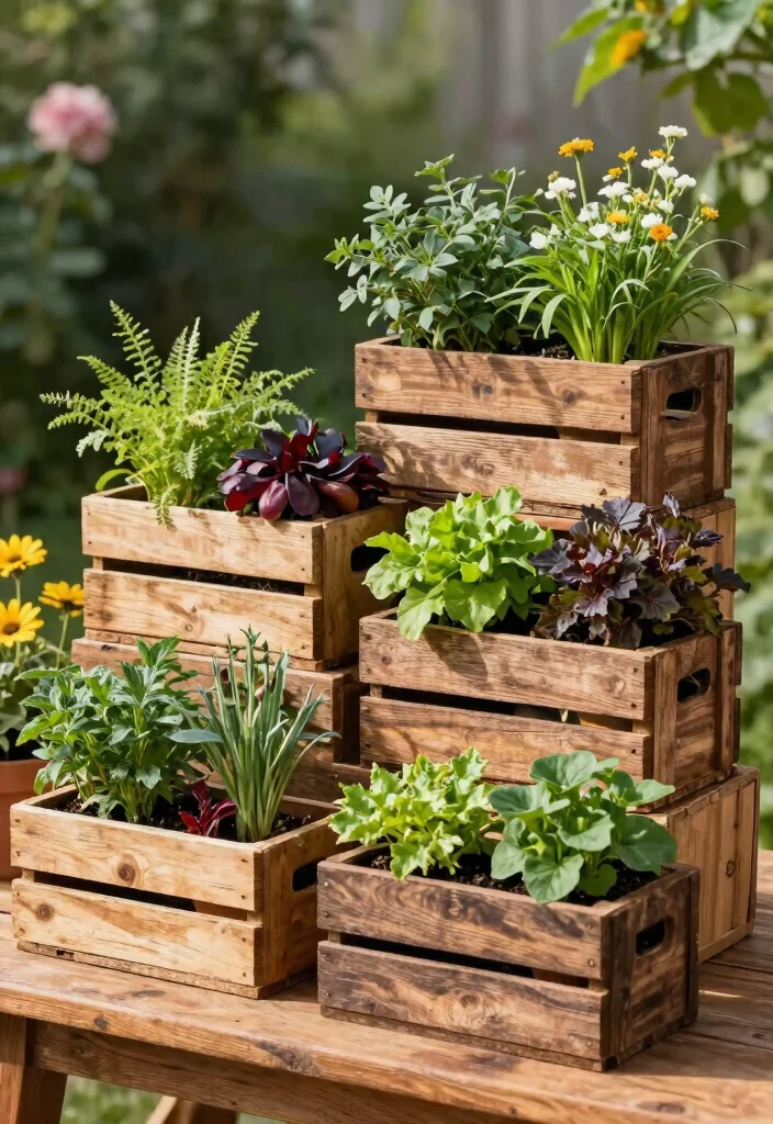 13 Efficient Raised Planter Ideas for Vegetable Gardens 13. DIY Wine Crate Planters 0
