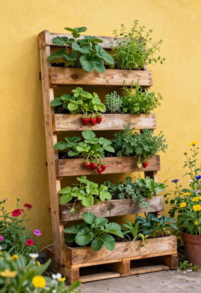 13 Efficient Raised Planter Ideas for Vegetable Gardens 2. Vertical Pallet Gardens 0