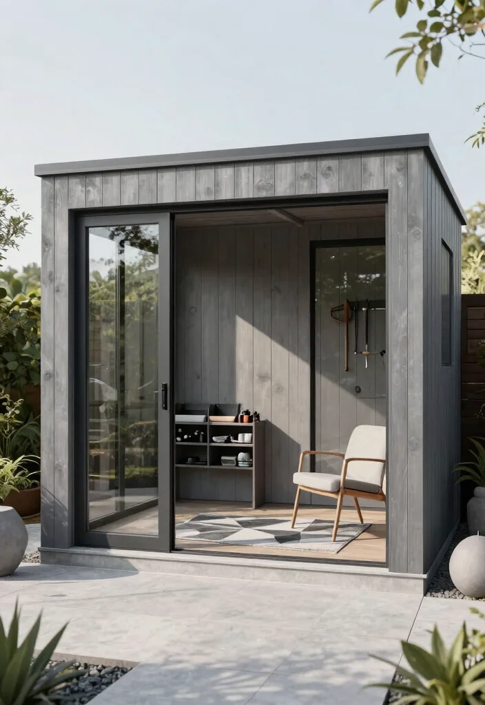 13 Incredible Garden Shed Makeover Inspiration Before After 2. Modern Minimalist Shed 0