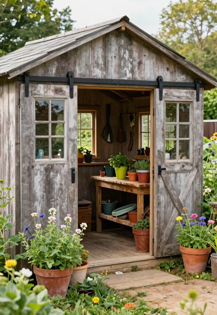 13 Incredible Garden Shed Makeover Inspiration Before After 3. Rustic Barn Style Shed 0