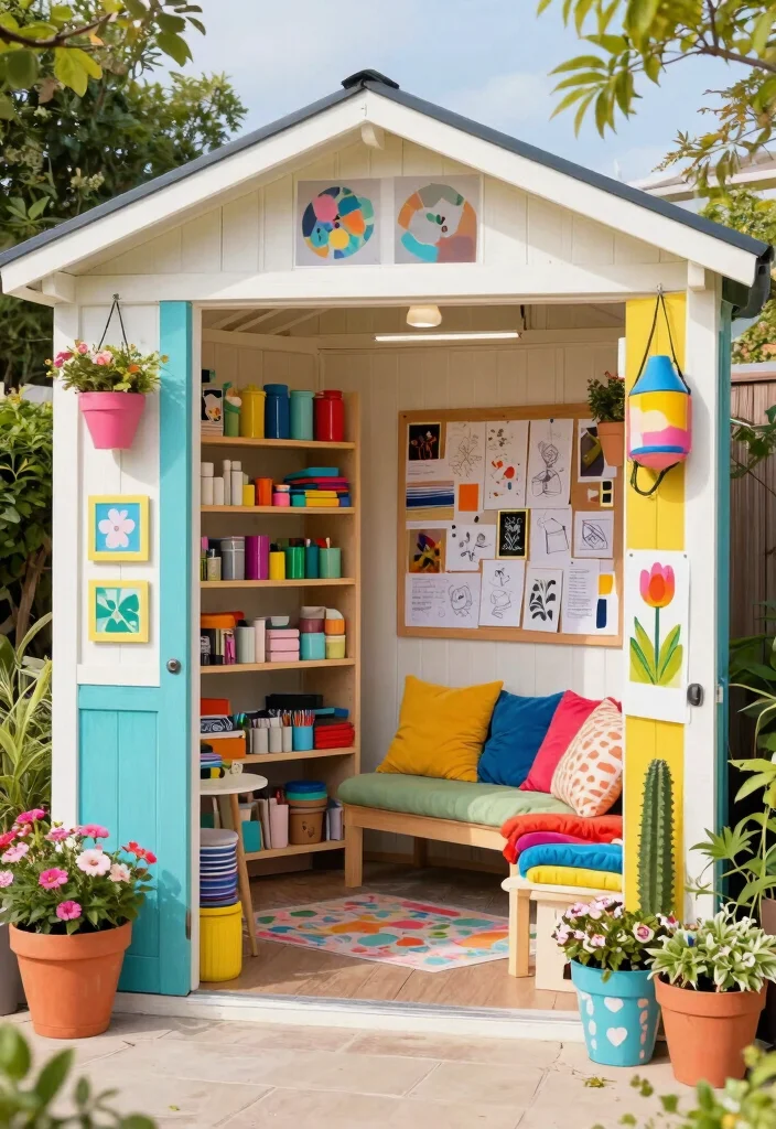 13 Incredible Garden Shed Makeover Inspiration Before After 6. Artsy Craft Shed 0