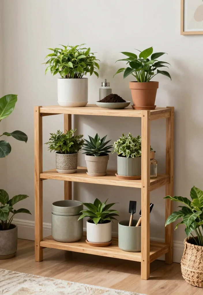 13 Most Stylish Plant Stand Inspiration for Your Pin 12. Plant Stands with Storage 0