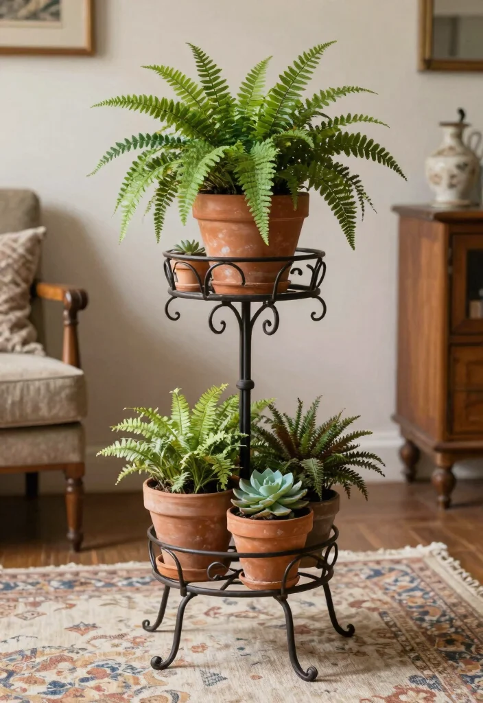 13 Most Stylish Plant Stand Inspiration for Your Pin 5. Vintage Vibes 0