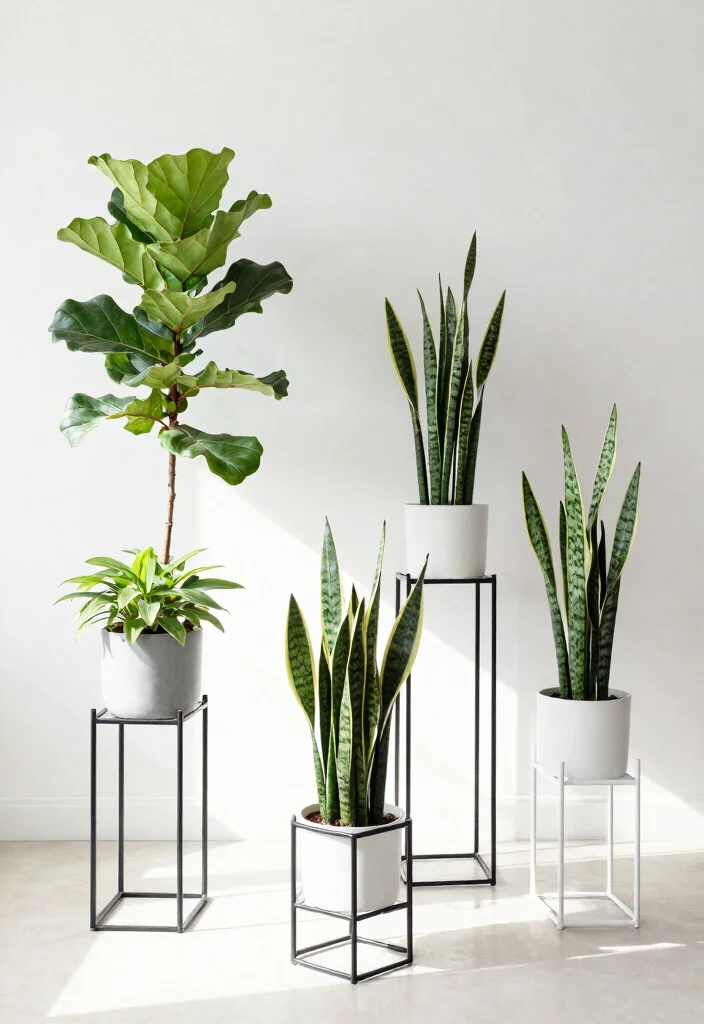 13 Professional Plant Stand Design Ideas for Every Style 1. Minimalist Metal Stands 0