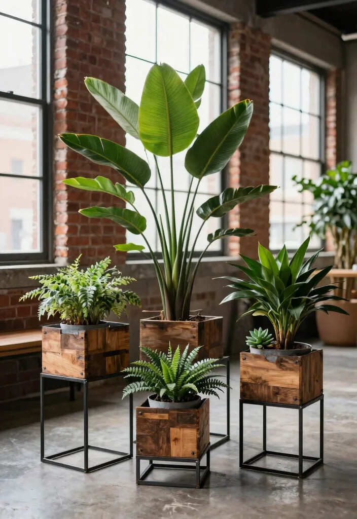 13 Professional Plant Stand Design Ideas for Every Style 10. Industrial style Stands 0