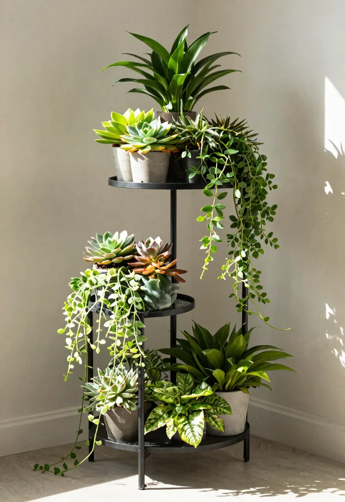 13 Professional Plant Stand Design Ideas for Every Style 3. Multi tiered Plant Stands 0