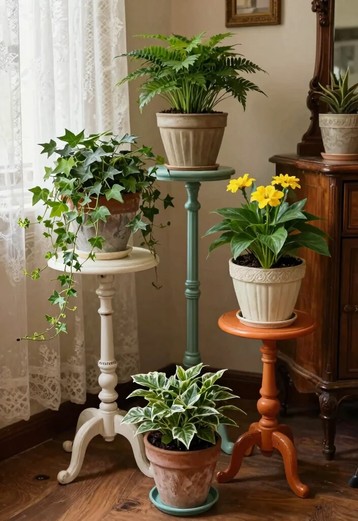 13 Professional Plant Stand Design Ideas for Every Style 6. Vintage inspired Plant Stands 0