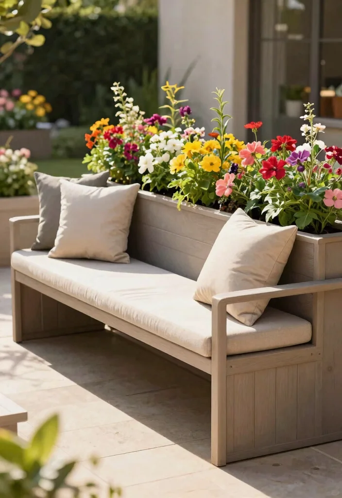 13 Sturdy Outdoor Plant Stand Ideas for Patios and Decks 13. Multi Purpose Planter Benches 0