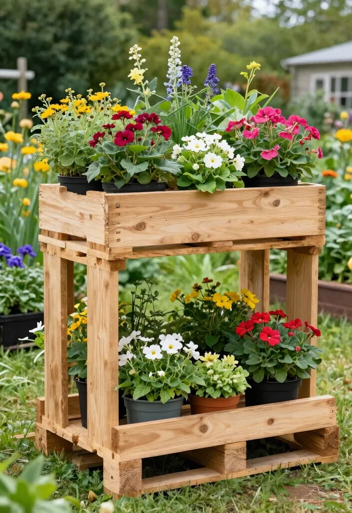 13 Sturdy Outdoor Planter Stand Ideas Better Display 10. Pallet Planter Stand 0
