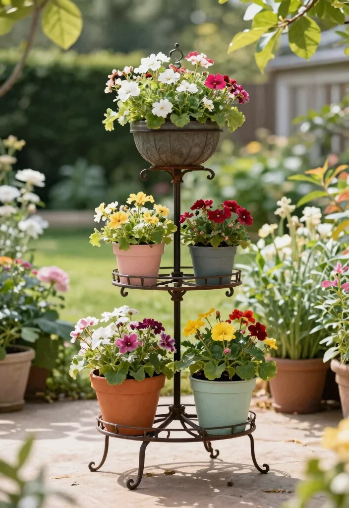 13 Sturdy Outdoor Planter Stand Ideas Better Display 12. Decorative Iron Planter Stand 0