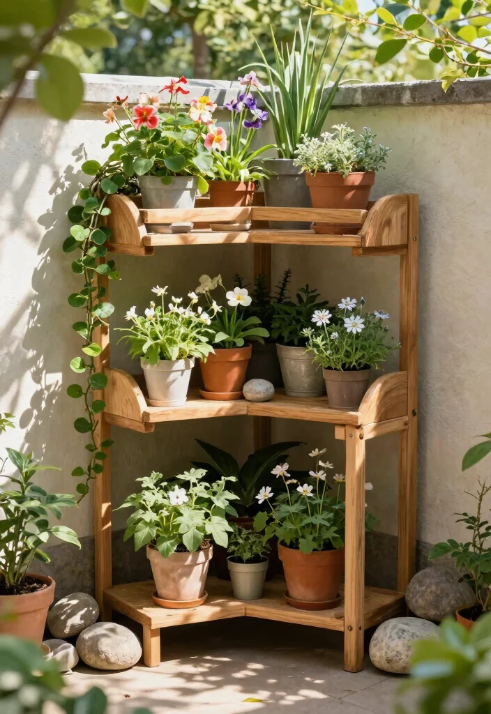 13 Sturdy Outdoor Planter Stand Ideas Better Display 3. Corner Planter Stand 0