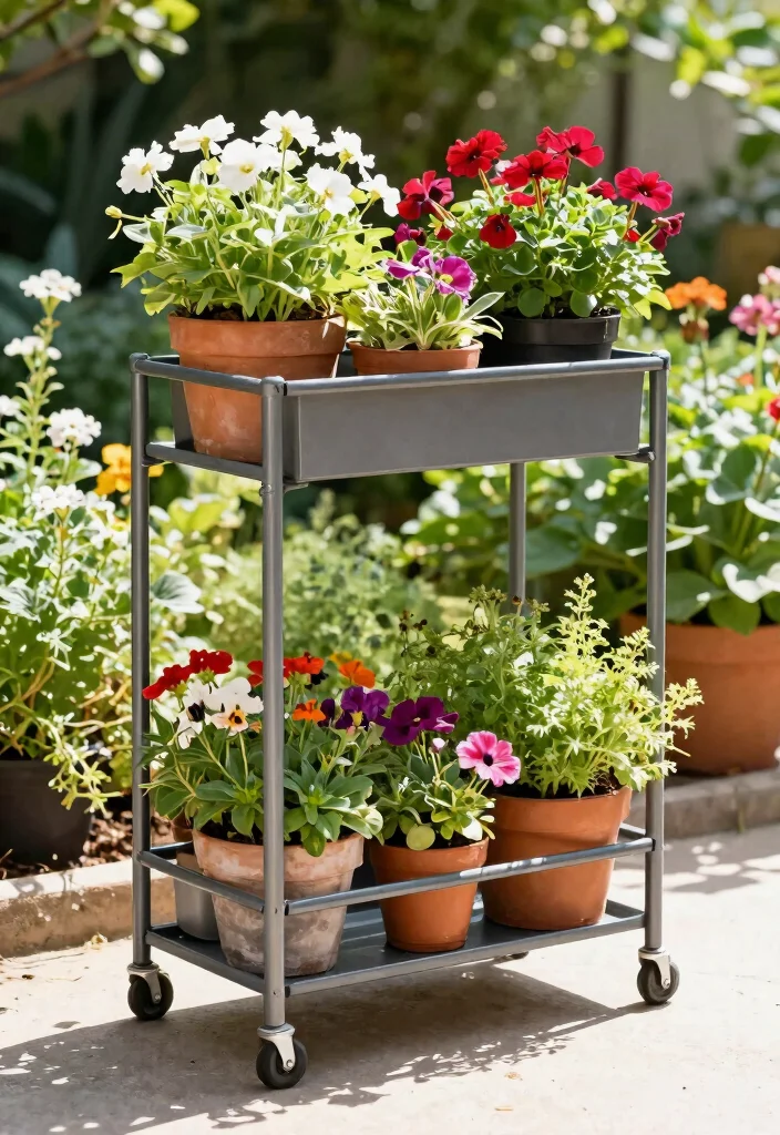 13 Sturdy Outdoor Planter Stand Ideas Better Display 5. Rolling Planter Stand 0