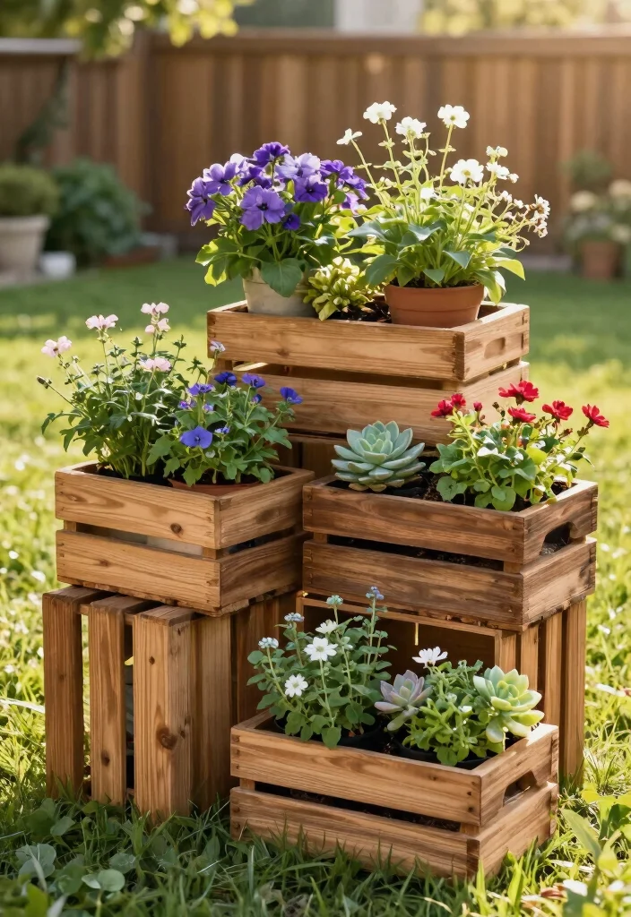 13 Sturdy Outdoor Planter Stand Ideas Better Display 9. Wooden Crate Planter Stand 0