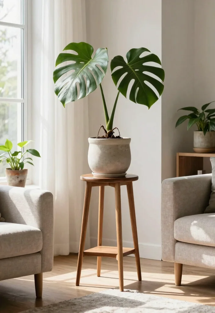 13 Warm Wooden Plant Stand Ideas DIY Inspiration 11. Sleek Mid Century Wooden Stand 0