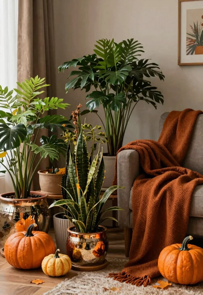 15 Aesthetic Plant Stand Decor Ideas to Personalize Your Space 15. Seasonal Themes for Plant Decor 0