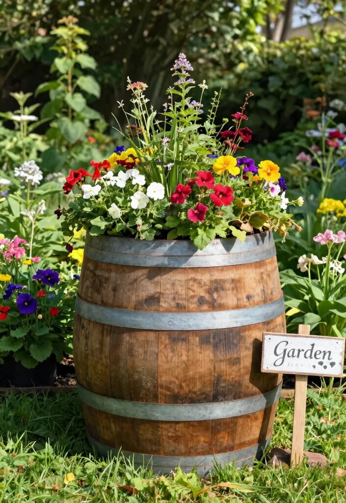 15 Amazing Planter Inspiration Outdoor Images for Pins 11. Repurposed Barrels 0