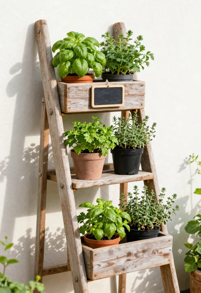 15 Amazing Planter Inspiration Outdoor Images for Pins 13. Herb Ladders 0