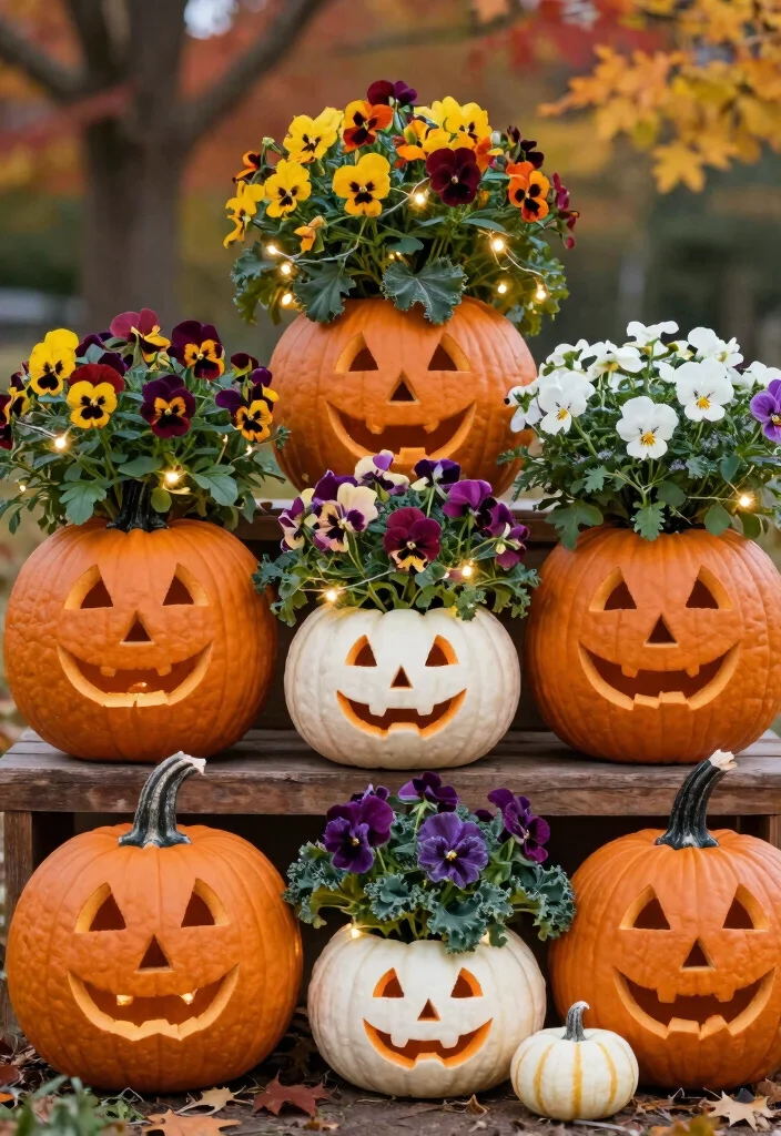 15 Beautiful Fall Outdoor Planter Ideas Autumn Colors 2. Pumpkin Planter Extravaganza 0