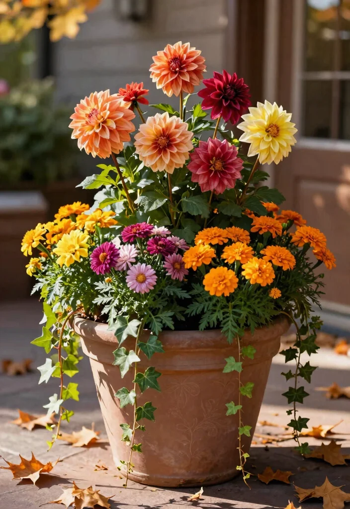 15 Beautiful Fall Outdoor Planter Ideas Autumn Colors 6. Seasonal Flower Combos 0