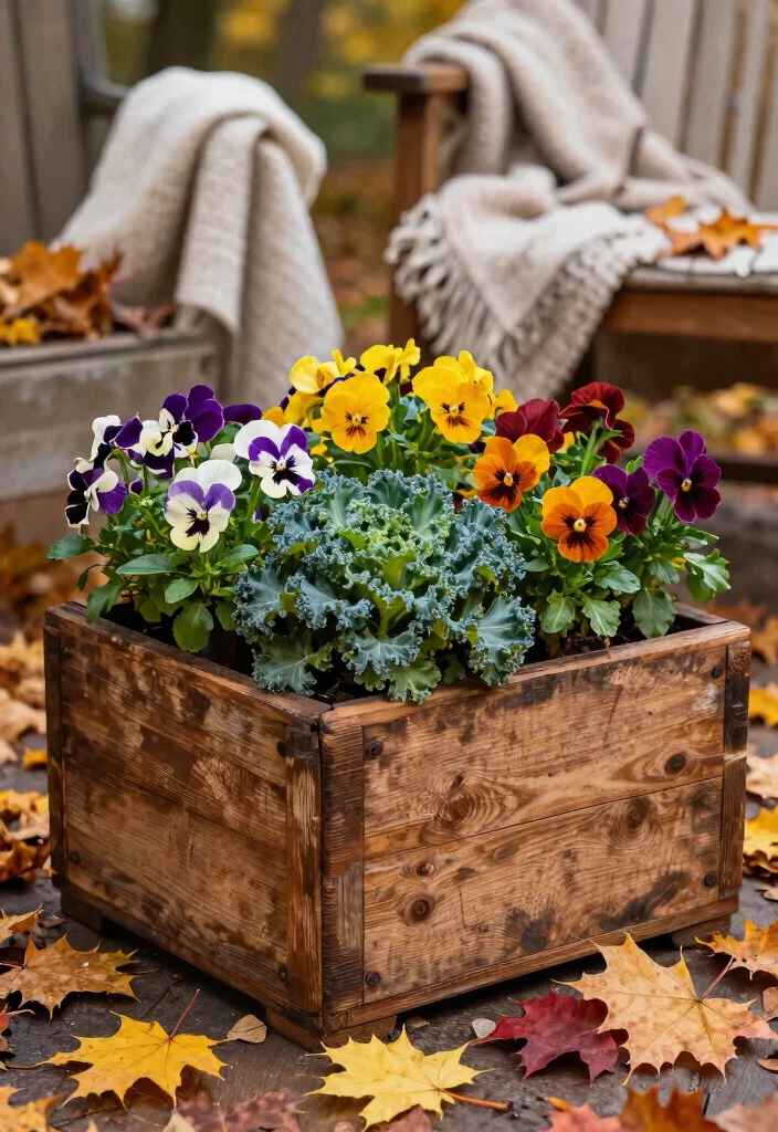 15 Beautiful Fall Outdoor Planter Ideas Autumn Colors 7. Rustic Wooden Boxes 0