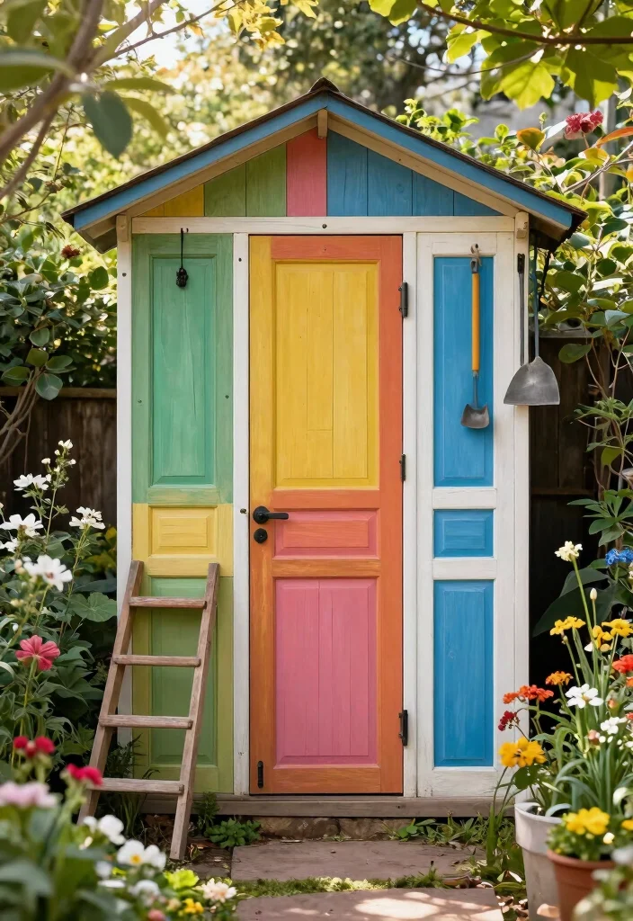 15 Best Cheap Garden Shed Ideas on a Budget Save Money 2. Vintage Door Shed 0