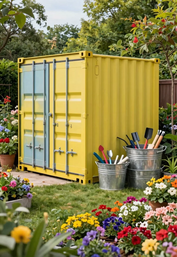 15 Best Cheap Garden Shed Ideas on a Budget Save Money 3. Metal Container Storage 0