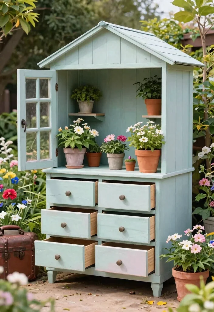 15 Best Cheap Garden Shed Ideas on a Budget Save Money 4. Upcycled Furniture Shed 0