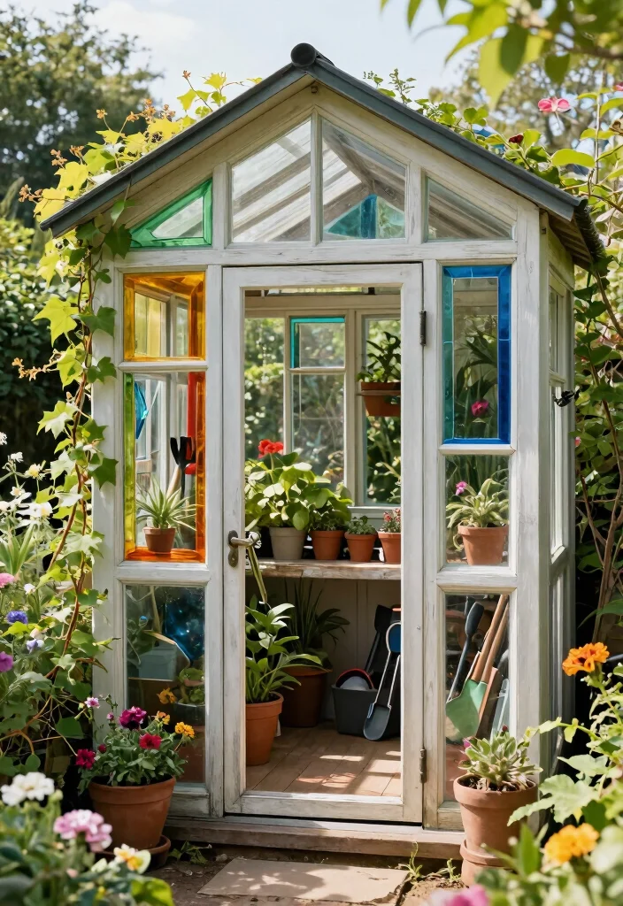 15 Best Cheap Garden Shed Ideas on a Budget Save Money 6. Garden Shed from Old Windows 0