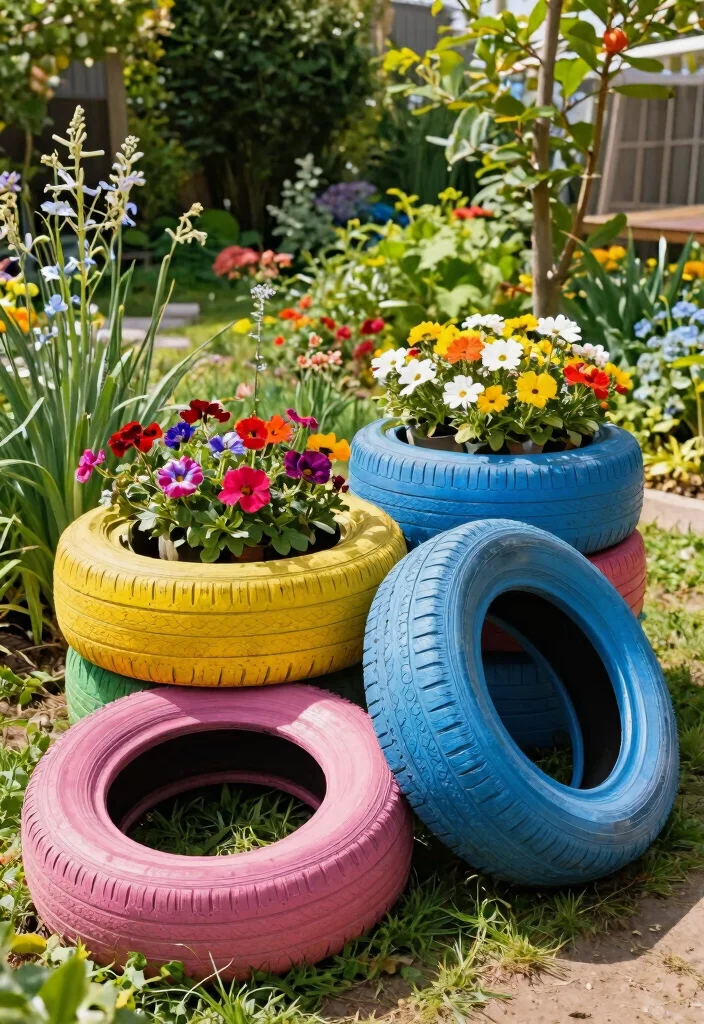 15 Best Cheap Garden Shed Ideas on a Budget Save Money 8. Upcycled Tire Storage 0