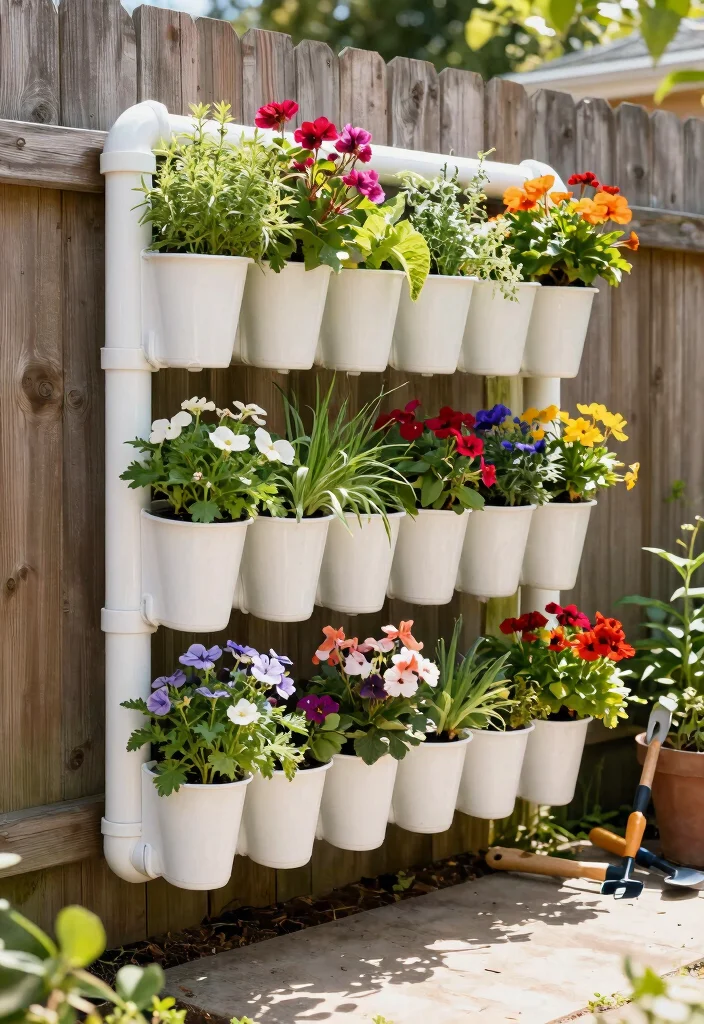 15 Best Flower Planter Concepts Outdoor Gardeners Love 5. Vertical PVC Pipe Planters 0