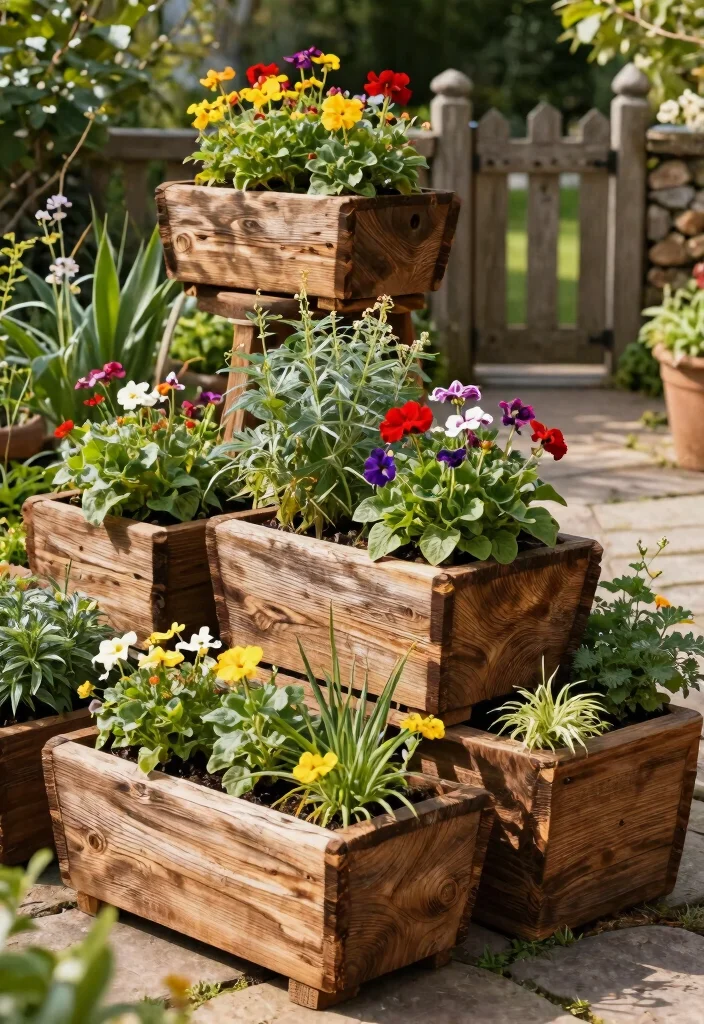 15 Best Outdoor Planter Decor Inspiration for Your Garden 4. Reclaimed Wood Planters 0