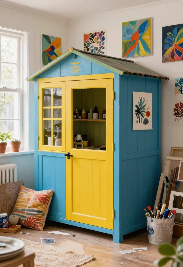 15 Best Sims 4 Garden Hut Ideas for Virtual Homeowners 6. Artistic Expression Shed as a Craft Space 0