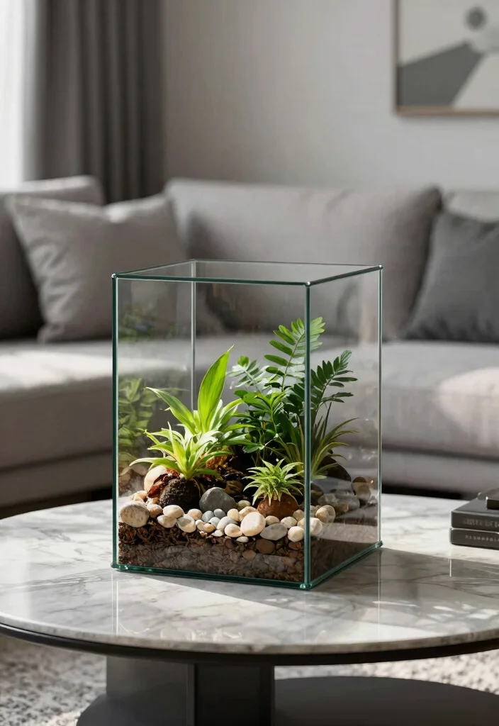 15 Stylish Indoor Plant Holder Ideas for Your Living Room 10. Stylish Glass Terrariums 0