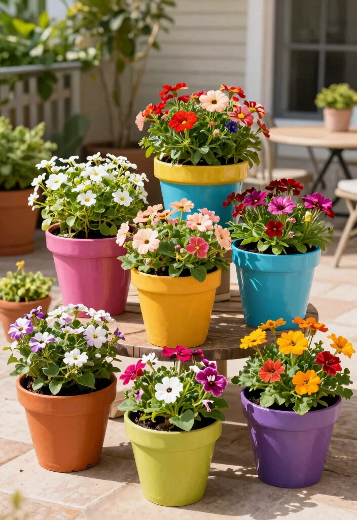 15 Trending 2024 Outdoor Planter Concepts You Need to See 9. Colorful Patio Pots 0