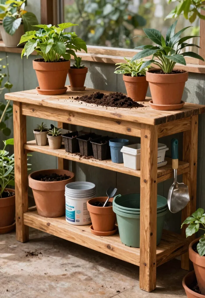 17 Genius Garden Shed Hacks for Storage Maintenance 11. Install a Potting Bench 0