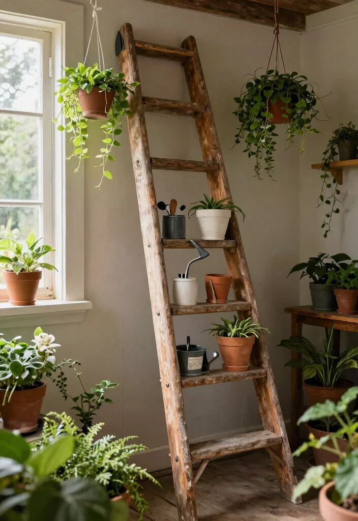 17 Genius Garden Shed Hacks for Storage Maintenance 12. Utilize Vertical Space with Ladders 0