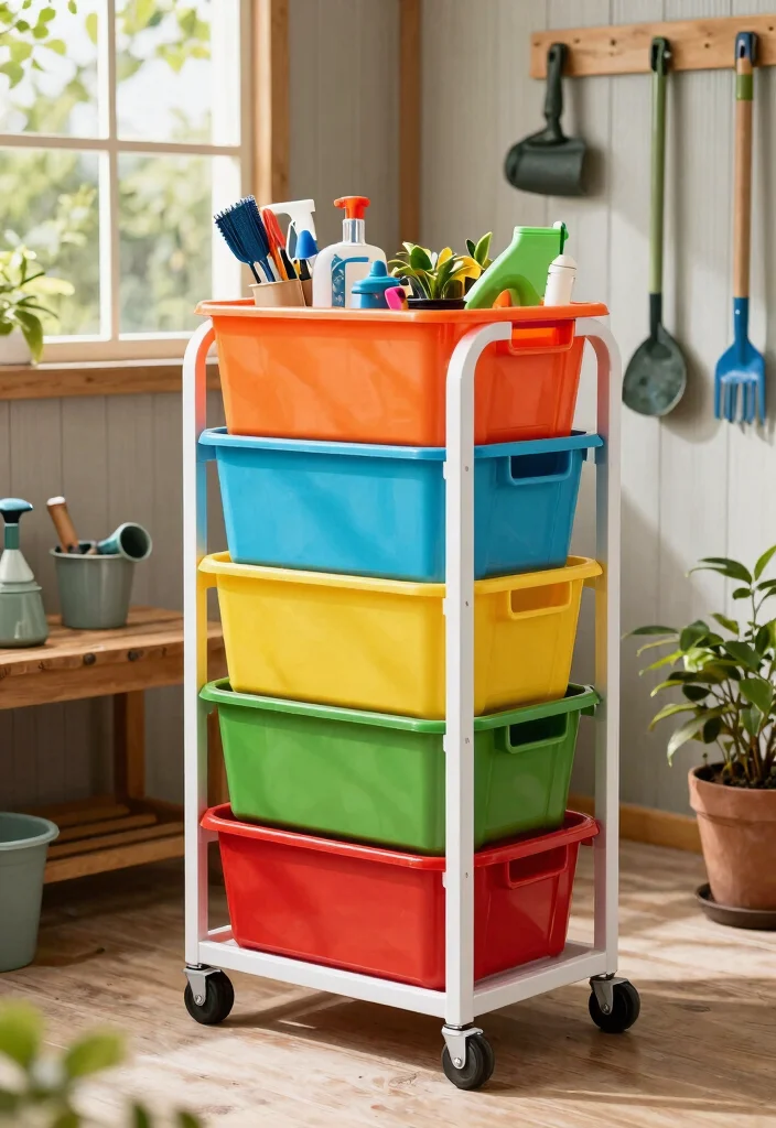 17 Genius Garden Shed Hacks for Storage Maintenance 14. Use Wheels for Mobility 0