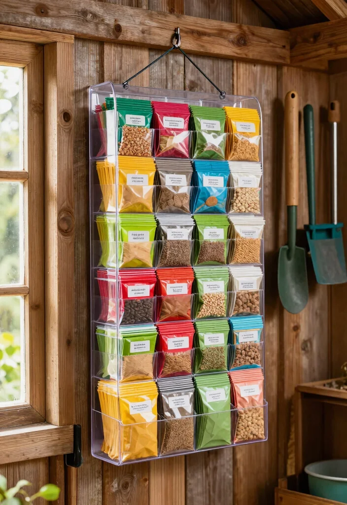 17 Genius Garden Shed Hacks for Storage Maintenance 2. Hanging Seed Pack Storage 0