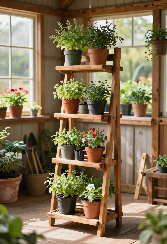 17 Genius Garden Shed Hacks for Storage Maintenance 4. Use Vertical Plant Stands 0