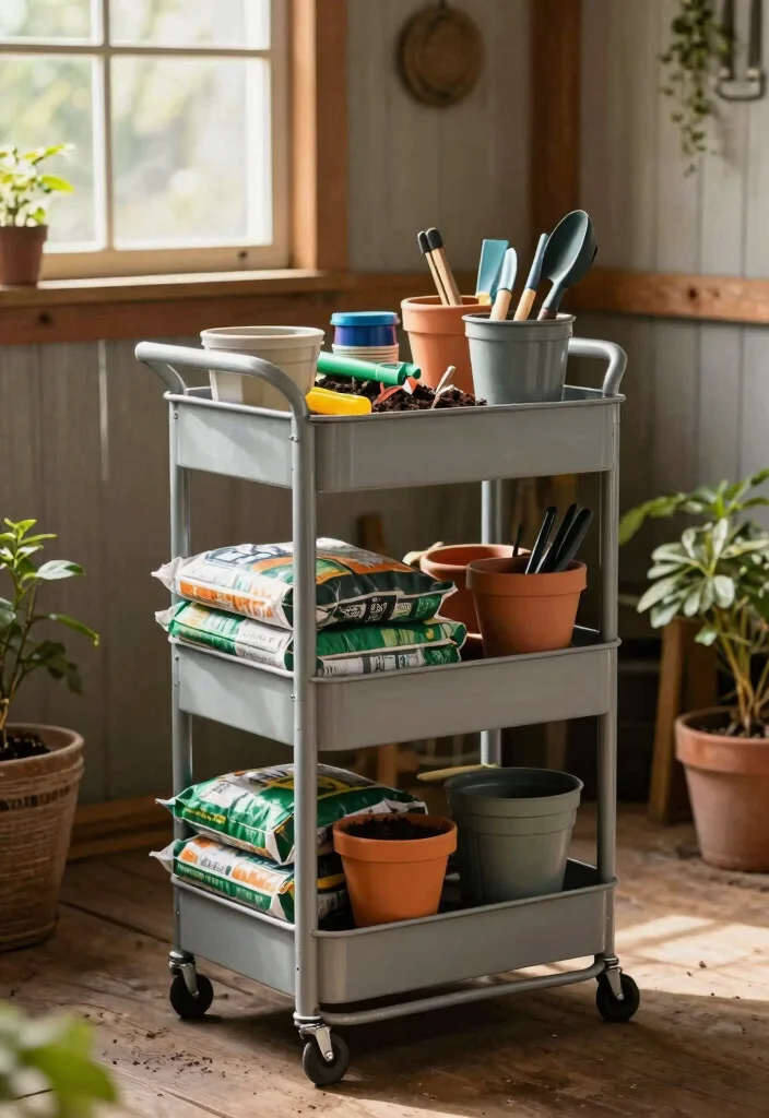 17 Genius Garden Shed Hacks for Storage Maintenance 8. Rolling Storage Carts 0