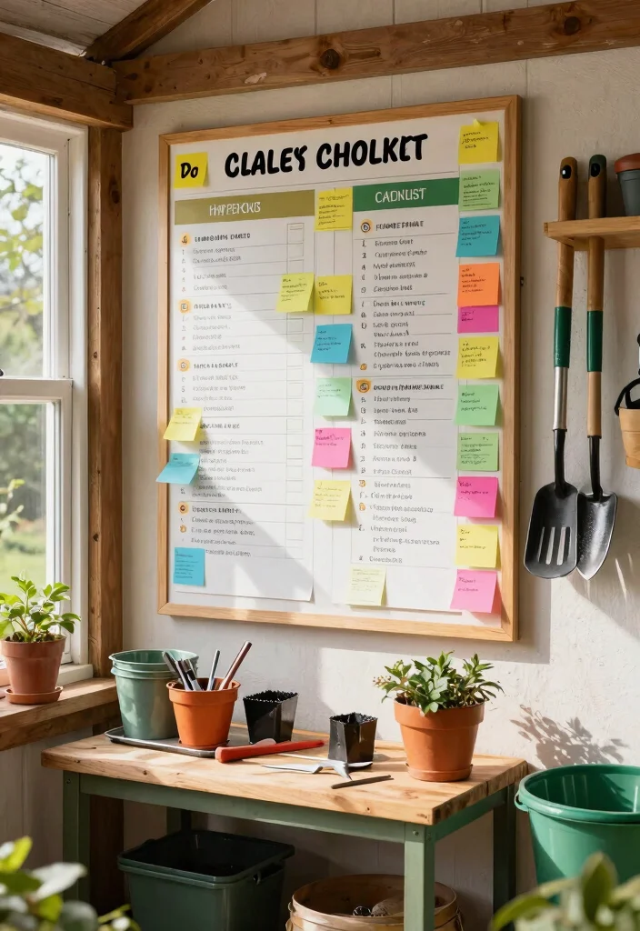 17 Genius Garden Shed Hacks for Storage Maintenance 9. Create a Maintenance Checklist Board 0