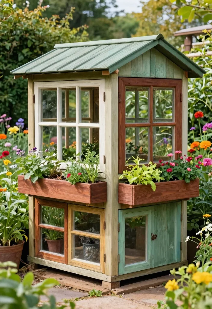 17 Stunning Garden Shed Ideas to Create Your Backyard Oasis 12. Shed with Recycled Windows 0