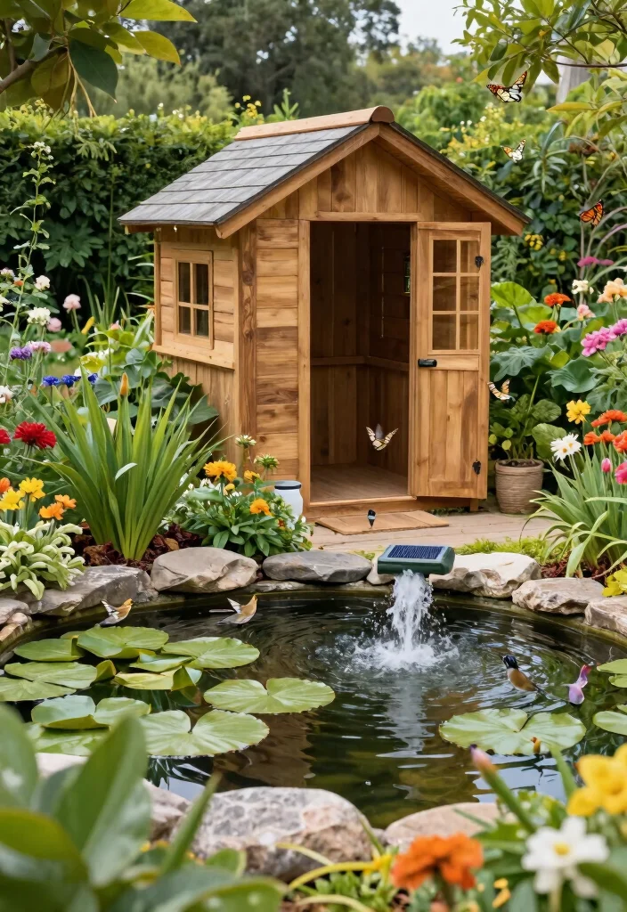 17 Stunning Garden Shed Ideas to Create Your Backyard Oasis 17. Shed with Water Features 0